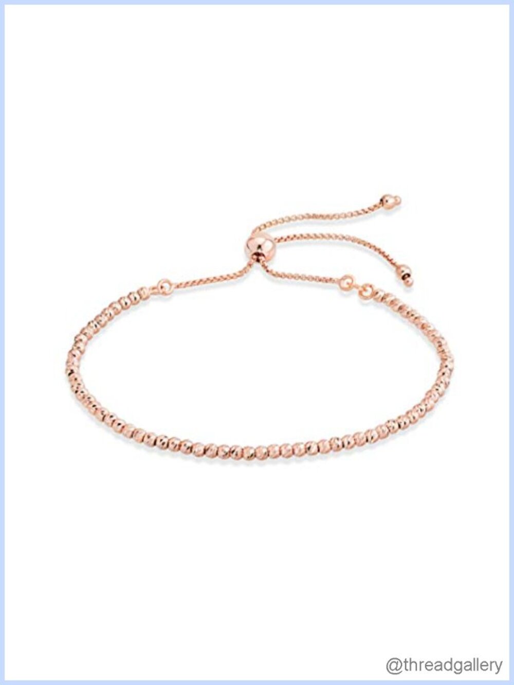 925 Sterling Silver Diamond-Cut Adjustable Bolo Bead Ball Bracelet